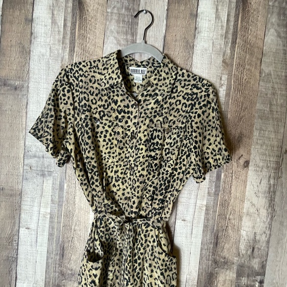 Vintage Robbie Bee Cheetah Print Silk Maxi Dress - Picture 6 of 9